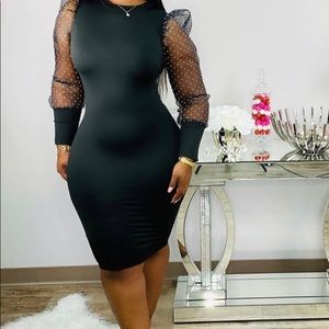 Black dress sheer sleeves